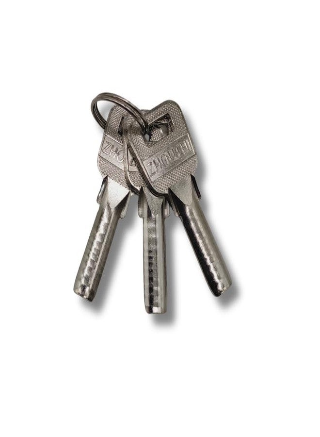 SAMEILI Premium Stainless Steel Heavy Duty Key Lock with 3 Keys, Sturdy & Waterproof Multipurpose Lock for Luggage, Gate, Door Security, Shutter, Cycle & Locker (Silver) - Image 5